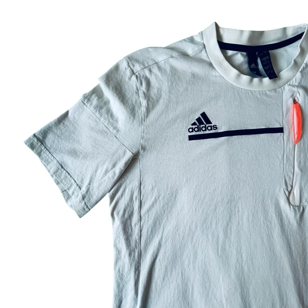 Adidas Built For Purpose Mens M Beige Utility Pocket Short Sleeve Tee GLX1226F20